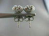 ANTIQUE .35CT DIAMOND SOLITAIRE FLOWER 14KT WHITE GOLD EARRINGS BEAUTIFUL! #6408