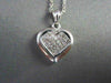 ESTATE .73CT DIAMOND 14KT WHITE GOLD 3D INVISIBLE HEART LOVE PENDANT #10862
