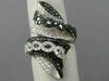 ESTATE MASSIVE 4.36CT WHITE & BLACK DIAMOND 14K WHITE GOLD 3D INFINITY LOVE RING