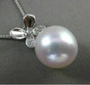 ESTATE LARGE .07CT DIAMOND 14KT WHITE GOLD AAA SOUTH SEA PEARL BUTTERFLY PENDANT