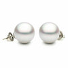 ESTATE AAA 13.5MM SOUTH SEA PEARL 14K WHITE GOLD CLASSIC SOLITAIRE STUD EARRINGS