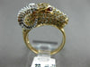 ESTATE 1.8CT FANCY COLOR DIAMOND & AAA RUBY 18k WHITE & ROSE GOLD HAPPY RAM RING