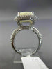 ESTATE LARGE 4.14CT DIAMOND & AAA OPAL 14K WHITE GOLD 3D SQUARE DOUBLE HALO RING