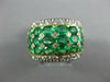 LARGE 9.66CT DIAMOND & AAA EMERALD 18KT 2 TONE GOLD ROUND & OVAL MULTI ROW RING