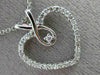 ESTATE .25CT DIAMOND 14K WHITE GOLD 3D OPEN HEART INFINITY LOVE FLOATING PENDANT