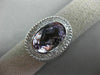 ESTATE EXTRA LARGE 8.42CT DIAMOND & AAA AMETHYST 14KT WHITE GOLD 3D OVAL RING