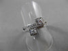ANTIQUE WIDE .60CT ROUND DIAMOND 14KT WHITE GOLD SQUARE DOUBLE HALO RING #19430