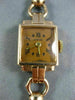 ANTIQUE WIDE LUSSERNA 14KT ROSE GOLD CLASSIC SQUARE SWISS LADIES WATCH #501