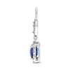 7.16CT DIAMOND & SAPPHIRE 18KT WHITE GOLD INTERCHANGEABLE HANGING STUD EARRINGS