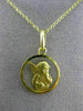 ESTATE 14KT YELLOW GOLD CIRCULAR 3D HANDCRAFTED ANGEL PENDANT & CHAIN #25016