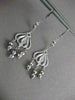 ESTATE 14KT WHITE GOLD LEVERBACK HANGING FILIGREE EARRINGS 64MM x 18MM #19421