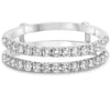 .65CT DIAMOND 14K WHITE GOLD CLASSIC 2 ROW SEMI ETERNITY INSERT ANNIVERSARY RING