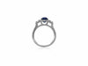 GIA CERTIFIED 3.05CT DIAMOND & AAA SAPPHIRE 18K 2 TONE GOLD HALO ENGAGEMENT RING