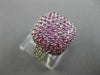 ESTATE LARGE 2.82CT DIAMOND & AAA PINK SAPPHIRE 18KT WHITE GOLD 3D SQUARE RING