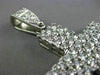 ESTATE MASSIVE 15CT ROUND DIAMOND PLATINUM HANDCRAFTED MULTI ROW CROSS PENDANT