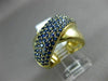 ESTATE LARGE 2.31CT AAA SAPPHIRE & TANZANITE 14K YELLOW GOLD 3D CRISS CROSS RING