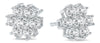 ESTATE 1.0CT DIAMOND 14KT WHITE GOLD 3D CLASSIC FLOWER STUD EARRINGS