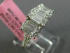 ESTATE .82CT DIAMOND 18K WHITE GOLD CLUSTER OVAL 3 STONE ETOILE ANNIVERSARY RING