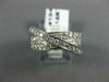 ESTATE WIDE 1.50CT DIAMOND 14KT WHITE GOLD 3D CRISS CROSS ANNIVERSARY RING #1040