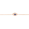ESTATE SOLID 14KT ROSE GOLD 3D EVIL EYE LUCKY FUN ADJUSTABLE BRACELET