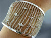 ESTATE WIDE .56CT DIAMOND 14K WHITE GOLD 3D FLEXIBLE BY THE YARD BANGLE BRACELET