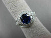 ANTIQUE WIDE 2.19CT DIAMOND & AAA SAPPHIRE 14K WHITE GOLD ENGAGEMENT RING #18361