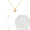 .18CT DIAMOND 14K YELLOW GOLD 3D LOCK & KEY HEART SHAPE ADJUSTABLE LOVE NECKLACE