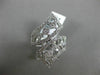 ESTATE LARGE 1.25CT DIAMOND 14KT WHITE GOLD 3D FLOWER CRISS CROSS SNAKE FUN RING