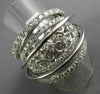 ESTATE MASSIVE 2.12CT DIAMOND 18KT WHITE GOLD MULTI ROW FILIGREE ETOILE FUN RING