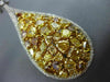 LARGE 11.85CT WHITE & FANCY YELLOW DIAMOND 18K 2 TONE GOLD PEAR HANGING EARRINGS