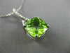 ESTATE 3.62CT DIAMOND & PERIDOT 14KT WHITE GOLD SQUARE INFINITY FLOATING PENDANT