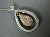 ESTATE .84CT WHITE & PINK DIAMOND 18KT WHITE & ROSE GOLD 3D TEAR DROP NECKLACE