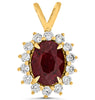 1.70CT DIAMOND & AAA RUBY 14KT YELLOW GOLD OVAL FLOWER FILIGREE FLOATING PENDANT