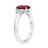 LARGE 2.68CT DIAMOND & AAA RUBY PLATINUM 3D CLASSIC OVAL 3 STONE ENGAGEMENT RING