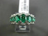 ESTATE 1.84CT DIAMOND & EMERALD 18KT WHITE GOLD 3D HALO WEDDING ANNIVERSARY RING