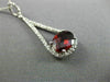 ESTATE LARGE 2.39CT DIAMOND & AAA GARNET 14KT WHITE GOLD 3D TRIANGULAR PENDANT