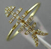 ESTATE WIDE .12CT ROUND DIAMOND 14KT YELLOW GOLD 3D LUCKY FISH SKELETON FUN RING