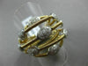 ESTATE LARGE .78CT DIAMOND 18KT 2 TONE GOLD 3D PAVE OVAL CRISS CROSS SNAKE RING