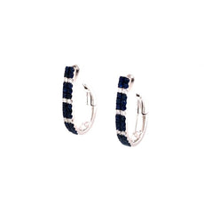 .80CT DIAMOND & AAA SAPPHIRE 18K WHITE GOLD DOUBLE ROW UMBRELLA CLIP ON EARRINGS