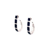.80CT DIAMOND & AAA SAPPHIRE 18K WHITE GOLD DOUBLE ROW UMBRELLA CLIP ON EARRINGS