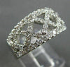 ANTIQUE 1.58CT DIAMOND 14KT WHITE GOLD X LATTICE DESIGN ANNIVERSARY RING #16630