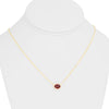 1.27CT DIAMOND & AAA RUBY 14KT YELLOW GOLD 3D OVAL SOLITAIRE HALO LOVE NECKLACE