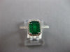 1.23CT DIAMOND & AAA EMERALD 18KT WHITE GOLD SQUARE & ROUND HALO ENGAGEMENT RING