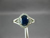 ESTATE 1.15CT DIAMOND & AAA SAPPHIRE 14K WHITE GOLD CLASSIC OVAL ENGAGEMENT RING