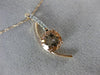 ESTATE 1.65CT DIAMOND & AAA MORGANITE 14KT ROSE GOLD 3D ELONGATED LOVE PENDANT