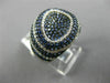 ESTATE WIDE 2.56CT DIAMOND & AAA SAPPHIRE 14K WHITE GOLD 3D OVAL MICRO PAVE RING