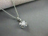 ESTATE .35CT ROUND DIAMOND 18KT WHITE GOLD SOLITAIRE FLOWER PENDANT CHAIN #10017