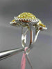 EXTRA LARGE 2.99CT WHITE & FANCY YELLOW DIAMOND 18KT TWO TONE GOLD COCKTAIL RING