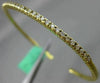 ESTATE .62CT DIAMOND 18KT YELLOW GOLD 3D CLASSIC 2mm FLEXIBLE BANGLE BRACELET
