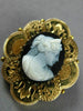 ANTIQUE VICTORIAN AAA BLUE CAMEO 14KT YELLOW GOLD HANDCRAFTED PENDANT #21626